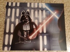 STAR WARS DAVE PROWSE JAMES EARL JONES SIGNED 8X10 PHOTO BAS BECKETT COA RARE!