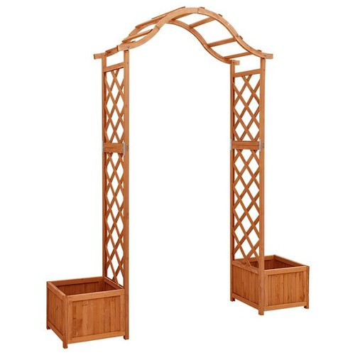 Garden pergola with planter - with,