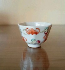 19th Or 20th C Chinese Famille Rose Porcelain Tea Cup With Mark 