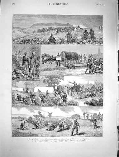 Original old antique print - old,