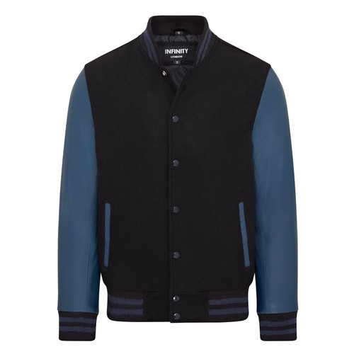 Black letterman baseball wool - letterman,