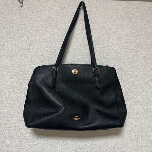 Coach black leather - leather, lock