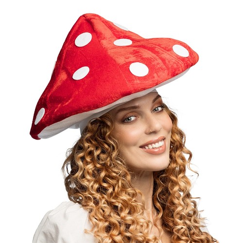 Red mushroom toadstool hat - toadstool,