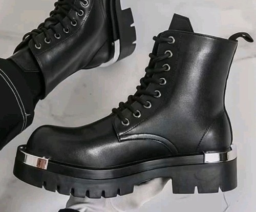 Men metal toe cap combat - metal,