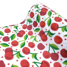 Cherries polycotton fabric