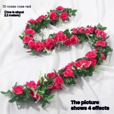 8ft Artificial Flower Silk Rose Leaf Garland Vine Ivy Garden Home Wedding Decor