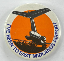 East Midlands Airport Souvenir Advertising Pin Badge 54 mm
