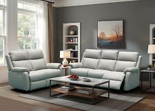 GREY Italian Leather 3 Seater