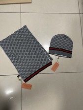Gucci Grey Beanie And Scarf