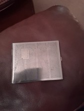 Vintage Retro Silver Metal Cigarette Holder Case 4x3"