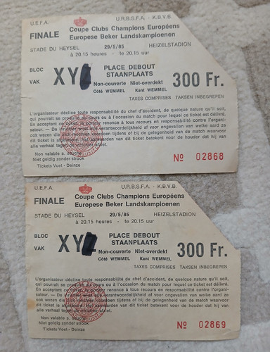Pair rare 1985 european cup - pair, of