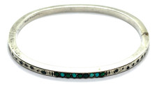 Antique 1880's Imperial Russian 84 Silver Turquoise  Bracelet 8.8 grams