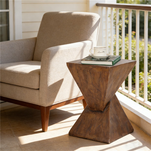 Concrete accent table patio - table,