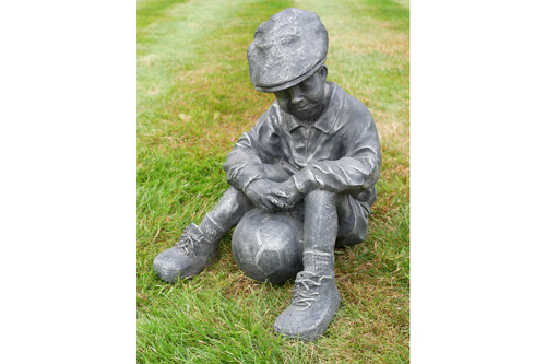 Vintage garden football boy - football,
