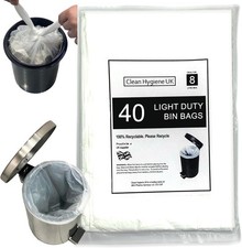 8L Bin Bags 40 Count Waste Bin