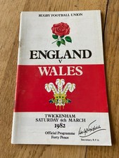 Rugby Programme Signed Autographed England v Wales 1982