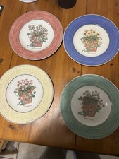 Wedgwood Sarah’s Garden Salad Plates X 4. Diameter 21cm.