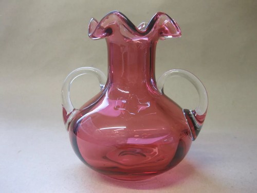 Small vintage cranberry glass - small,