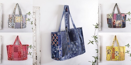 Patchwork quilted shoulder bag - quilted,