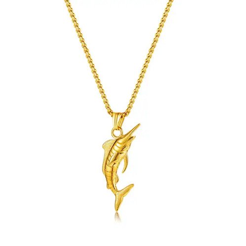 Mens fish pendant - mens,