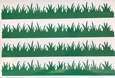 Grass Vinyl Decal Stickers Aquatics, Vivarium, Insect, Turtle. 4 Strips Green