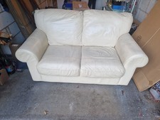 Leather Cream 2 Seater Sofa