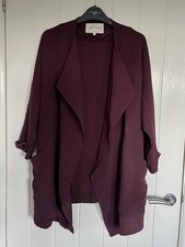 Womens River Island Purple Burgundy Waterfall Jacket Size 10