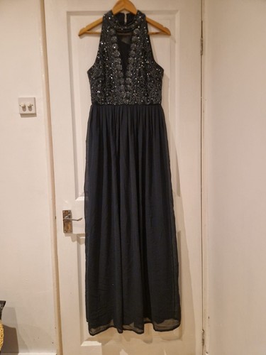 Bnwt navy blue beaded halter - navy, v