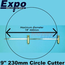 9" CIRCLE CUTTER Brass Steel Max dia 18"/460mm Card/Wood/Styrene adjustable EXPO