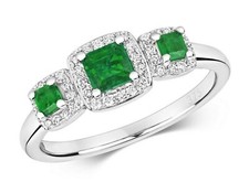 Real Emerald and Diamond Ring