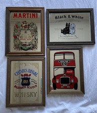 Vintage Advertising Mirrors  Set Of 4