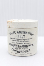 VINTAGE c1900s CLEMENT & JOHNSON CHEMISTS LONDON YADIL ANTISEPTIC JELLY  POT