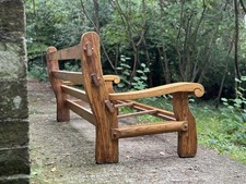 Brutalist Mid Century Oak Sofa Frame Retro Settee Armchair