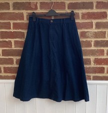 FAT FACE  Dark Blue Skirt. Knee Length. Pockets. Fab With Boots/Heels etc.UK 10