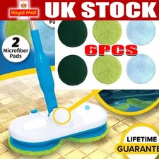Electric Floating Mop |Rechargeable Motorised Spin Mop | With 6 Cleaning Pads UK