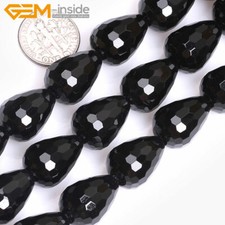 Genuine Faceted Teardrop Black