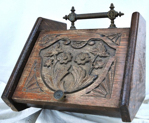 Victorian oak coal scuttle - oak,