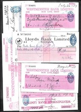 35 + Used UK BANK CHEQUES -