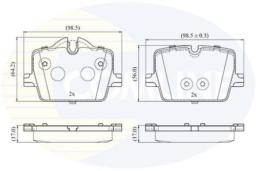 Comline rear brake pad set - comline,