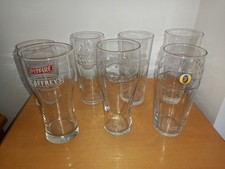 7 x Branded Pint Beer/Lager Glass Bundle/Joblot Various Brands/Makes