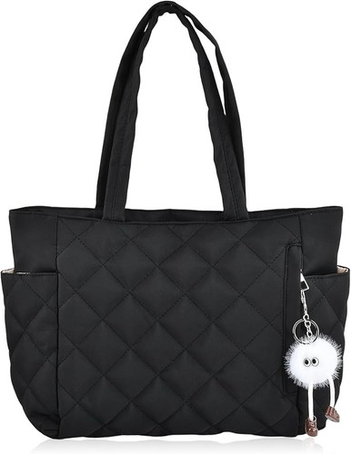 Quilted cotton tote bag - quilted,
