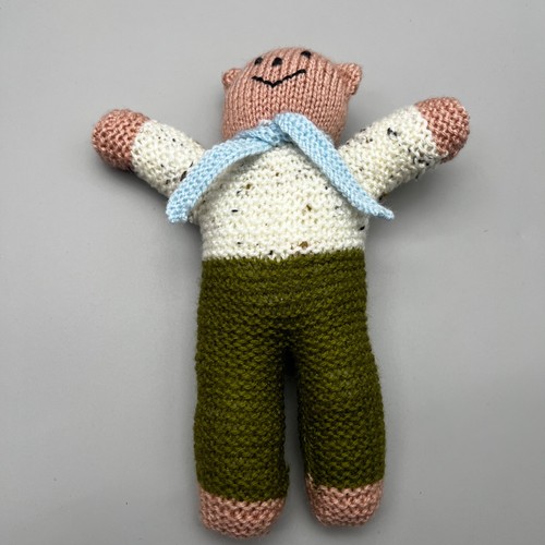 Hand knitted teddy - knitted, bear