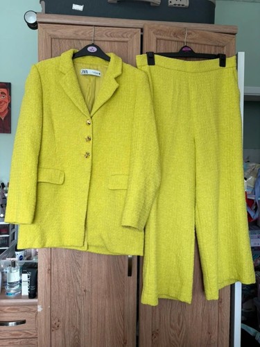 Zara lime green - green, textured