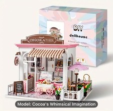 Dolls House kit  "chocolate shop” Craft Kit With touch Lighting System ￼