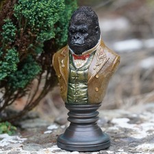 Gorilla Gentry Bust Resin Sculpture | Home Garden Ornament Outdoor Admiral Decor