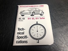 Porsche 911 SC & 911 Turbo, 82 83 Models, Technical Specifications book