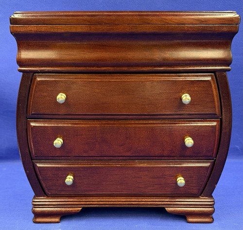 Wood bombe style jewelry box - bombe,