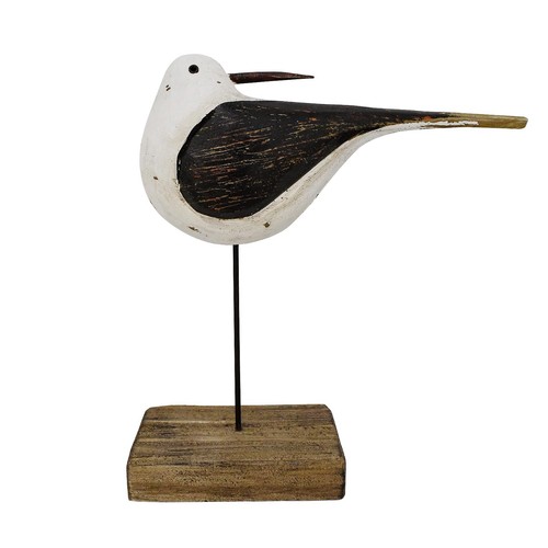 Wooden sea bird statue - wooden,
