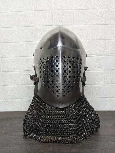 Medieval bascinet helmet with - medieval,