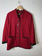 URSL Trachten jacket Red floral embroidered antler buttons European 42 Military